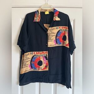 Vintage CAROLE LITTLE German graphic shirt 6 L XL